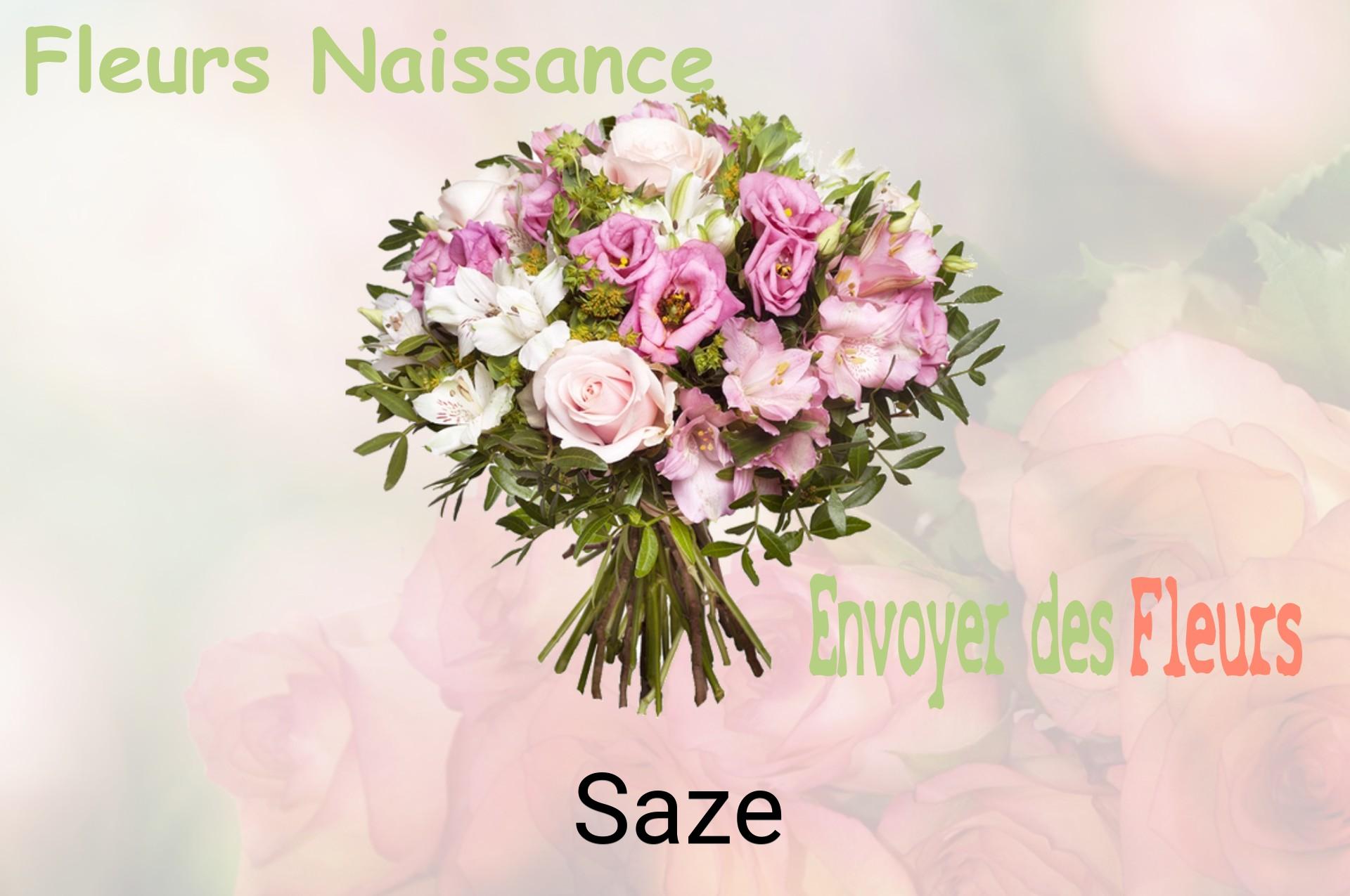 Bouquet de fleurs de naissance livré à Saze
