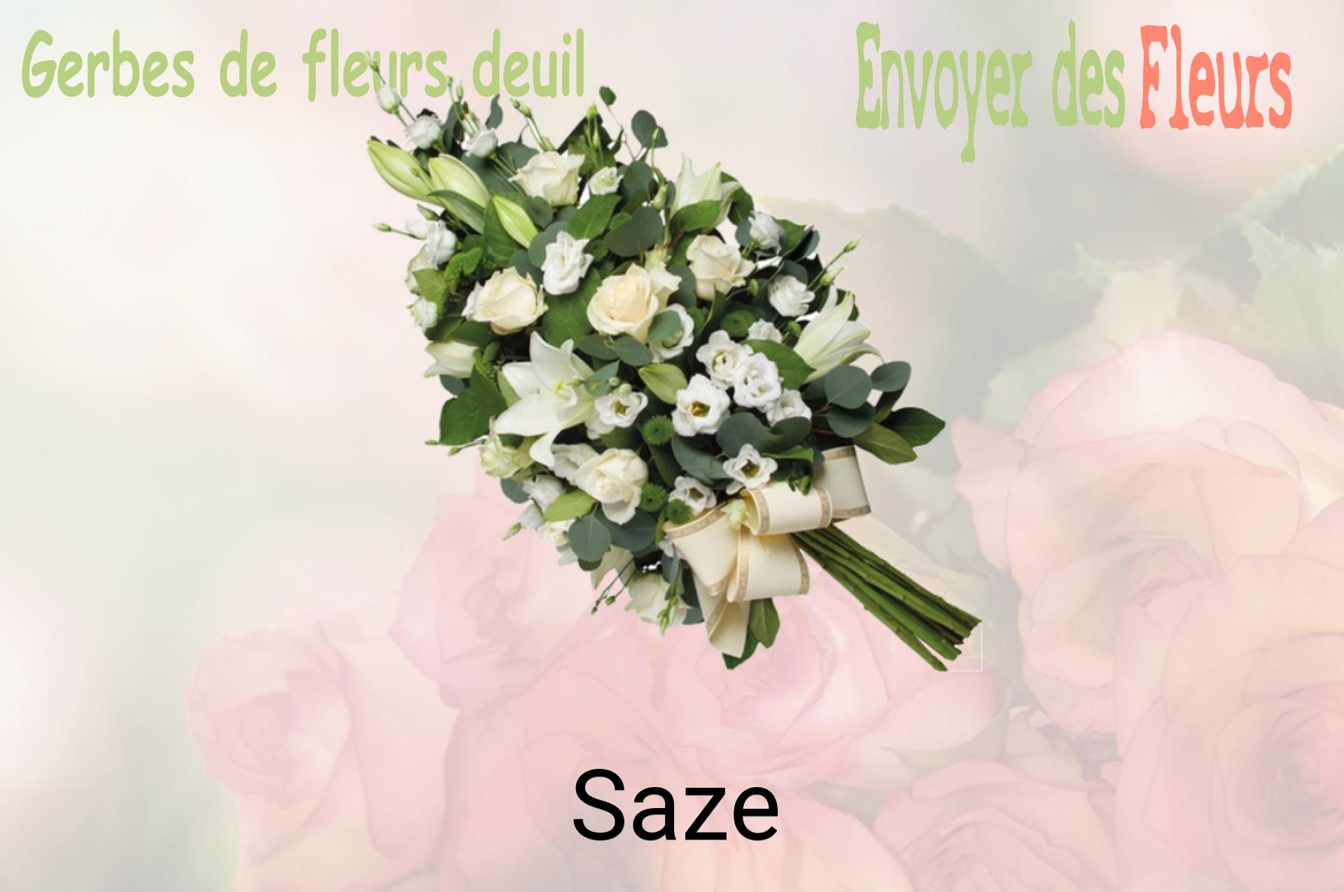 Gerbe de fleurs de deuil livrée à Saze